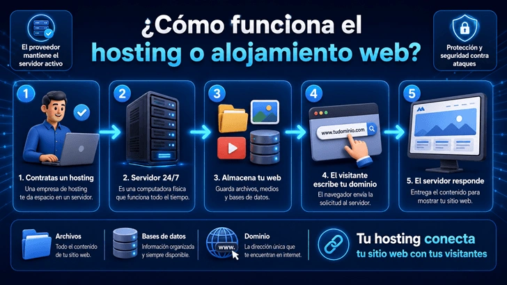 como funciona un hosting